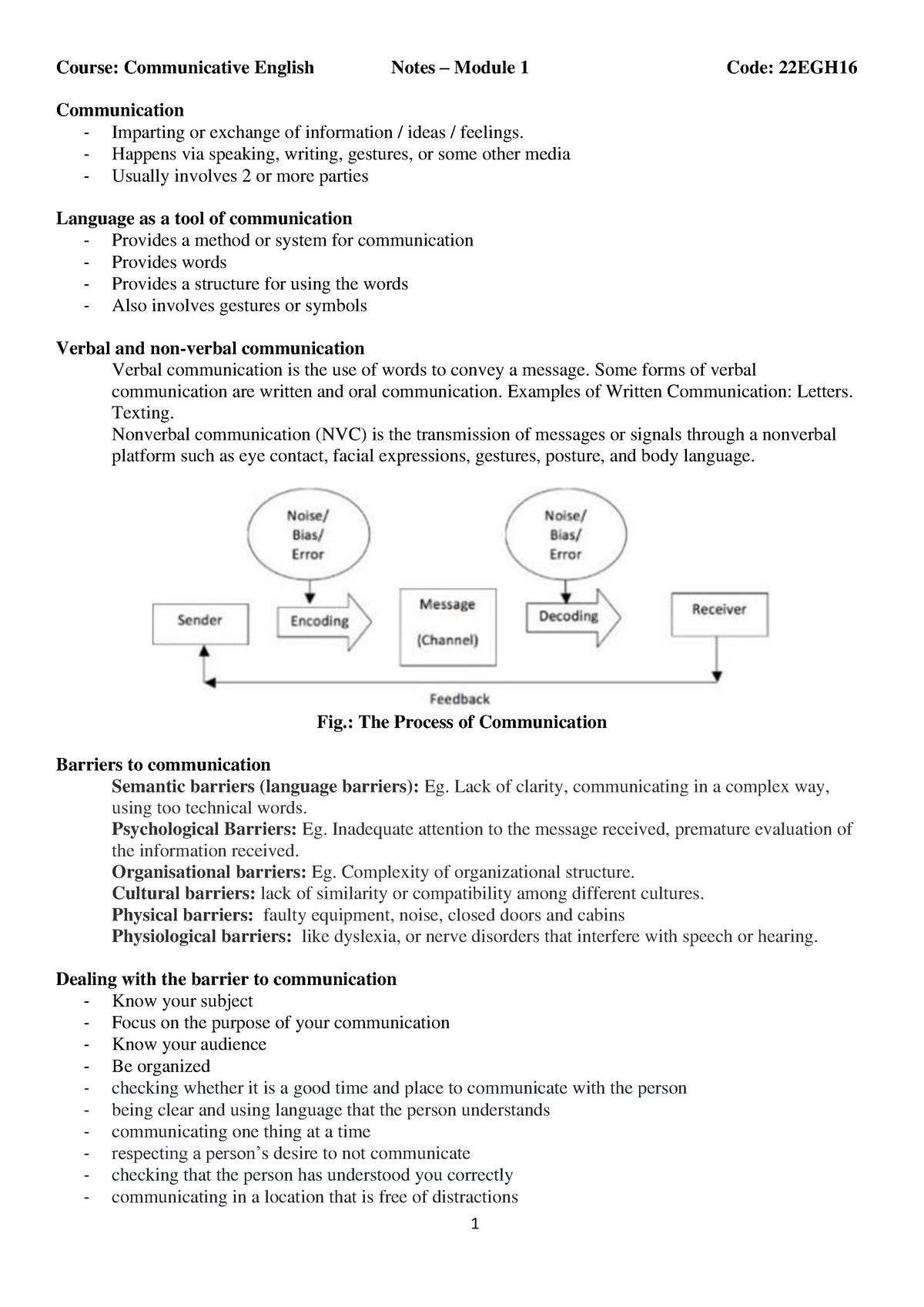 1 Sem English Notes All modules - Course: Communicative English Notes ...