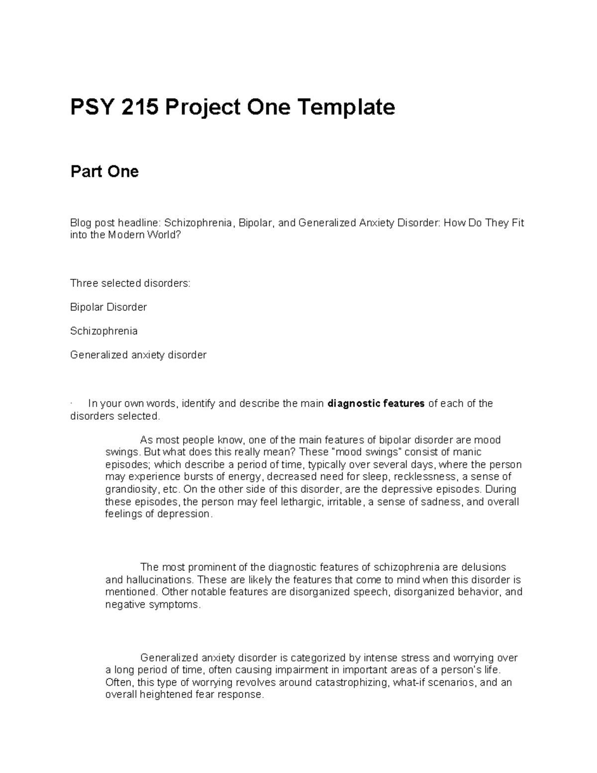 PSY 215 Project One - PSY 215 Project One Template Part One Blog post ...