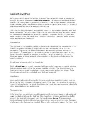Bio 1 - notes - Introduction to Biology Biology is the study of living ...
