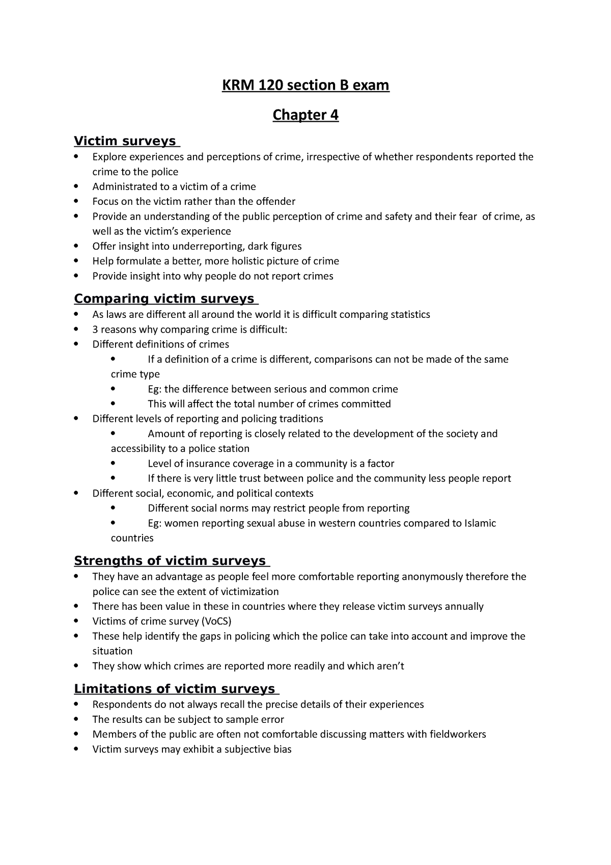 KRM 120 Section B Exam - Exam Notes - KRM 120 Section B Exam Chapter 4 ...