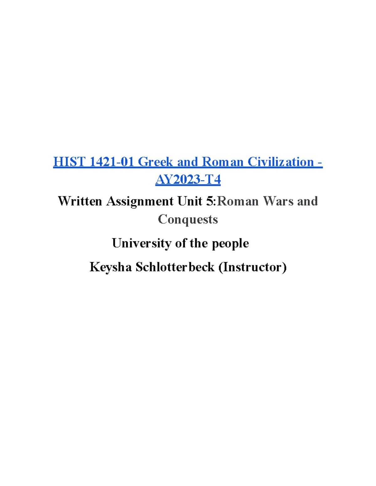 roman civilization assignment pdf