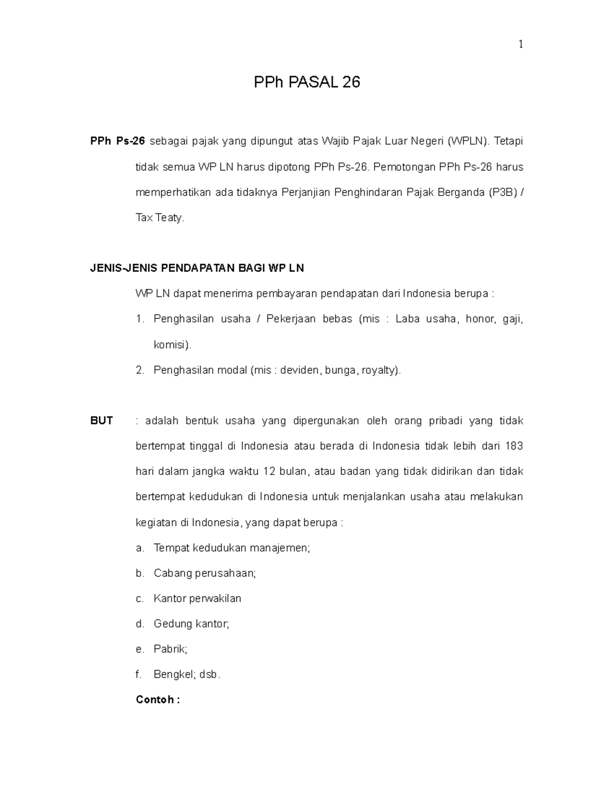 Pasal 26 - B - Lecture Notes For Tax - PPh PASAL 26 PPh Ps-26 Sebagai ...