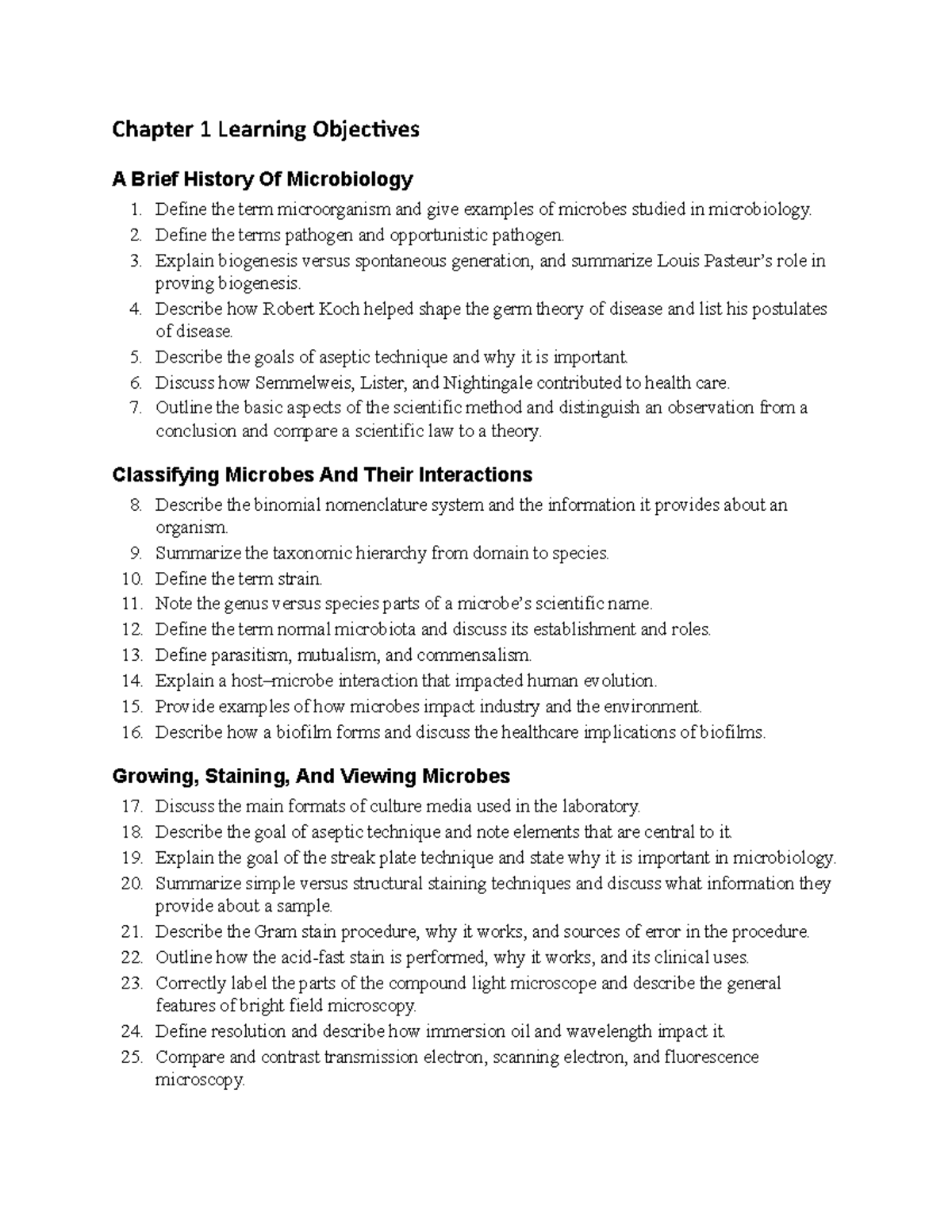 Chapter 1 Learning Objectives - Chapter 1 Learning Objectives A Brief ...