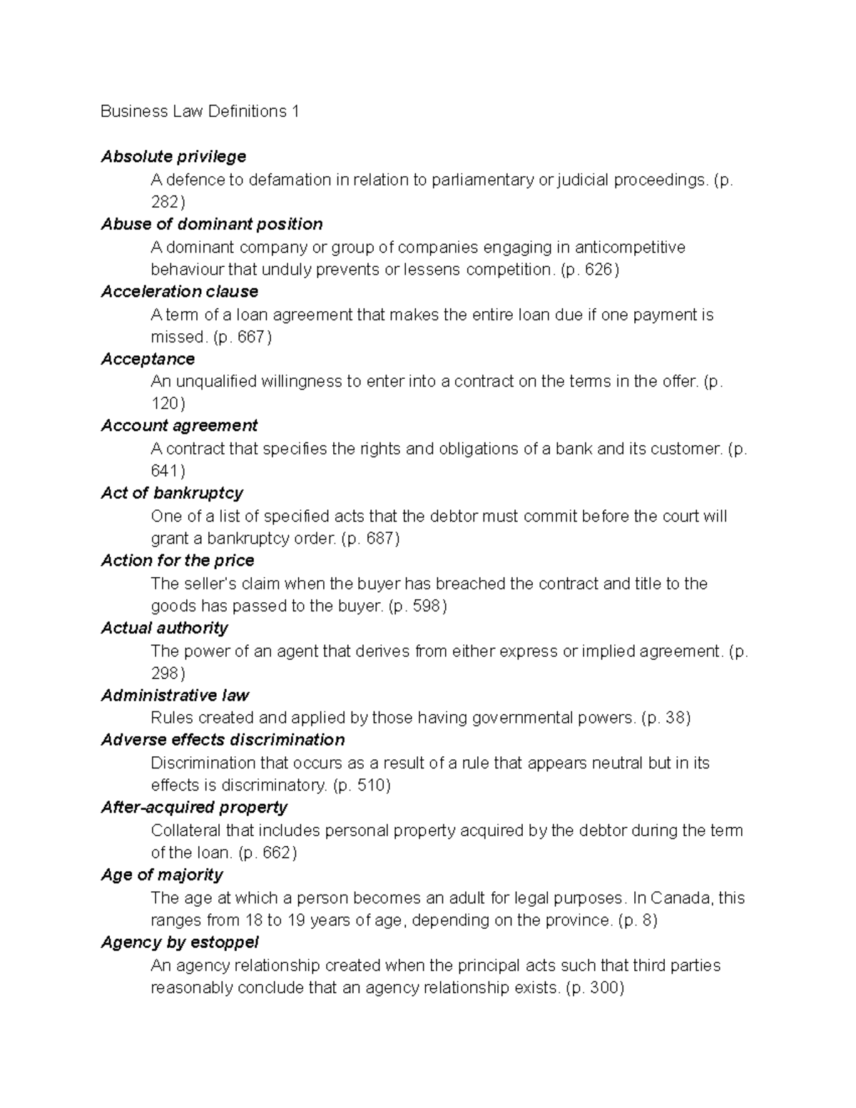 business-law-definitions-1-p-282-abuse-of-dominant-position-a