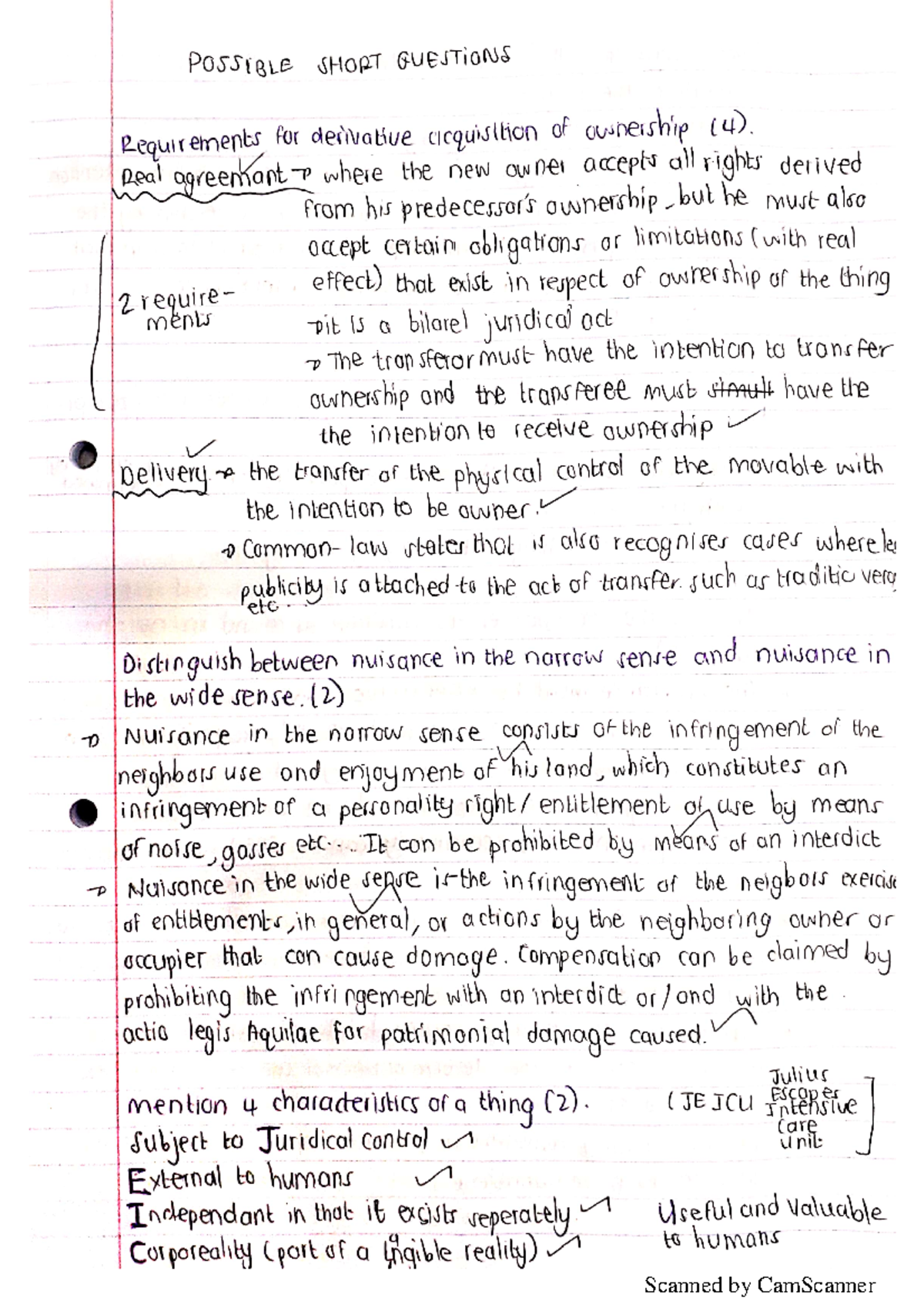 Possible Short Questions - Lpy41yo - Studocu