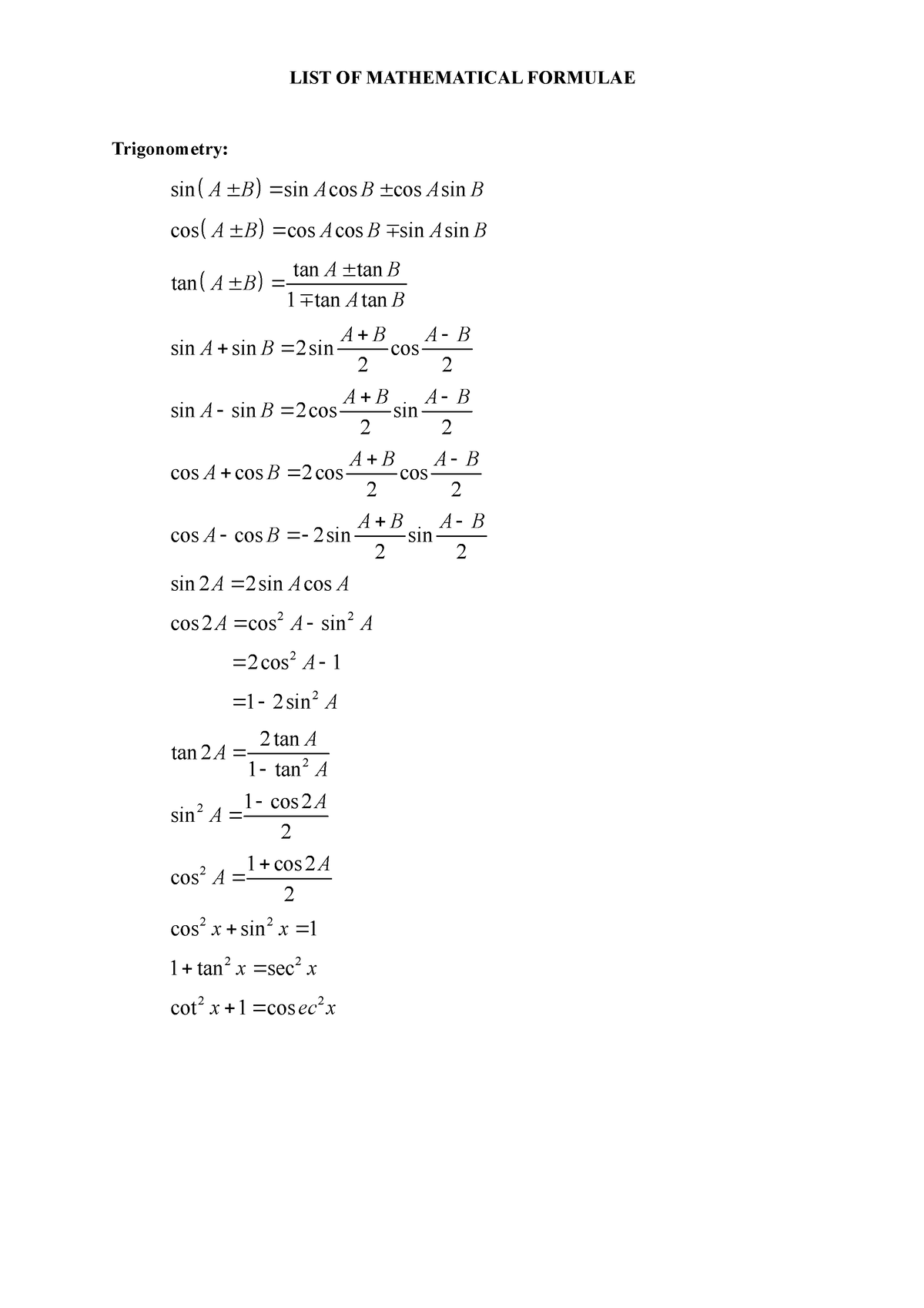 formula-sm025-math-material-list-of-mathematical-formulae