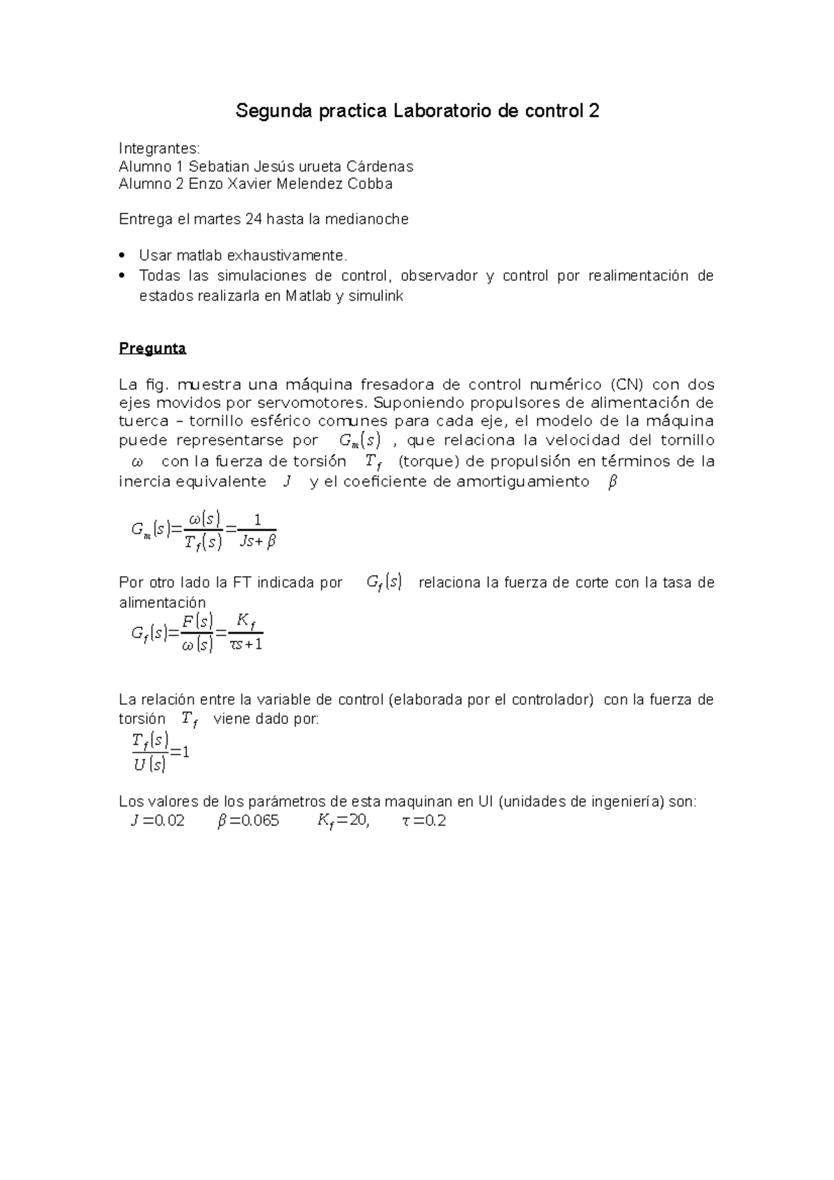 2P LAB control 2 - clontrol 2 - Segunda practica Laboratorio de control ...