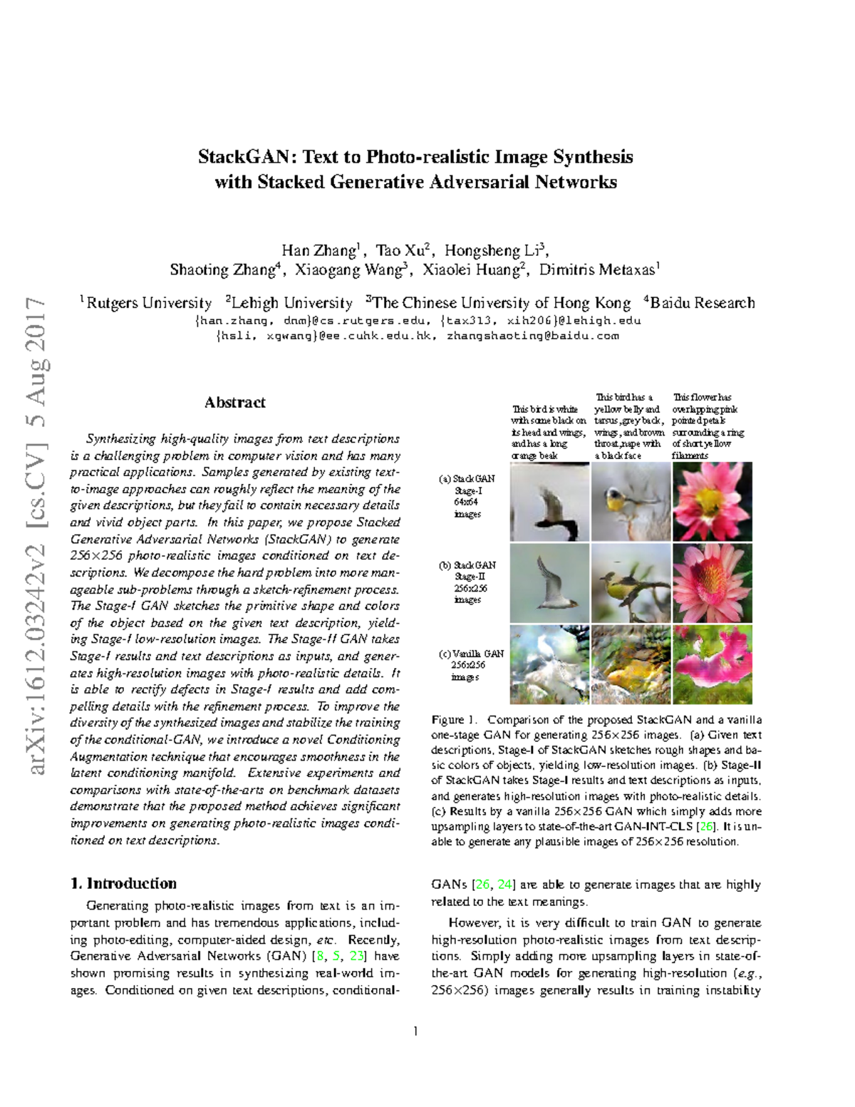 Stack GAN Text to Photo - StackGAN: Text to Photo-realistic Image ...