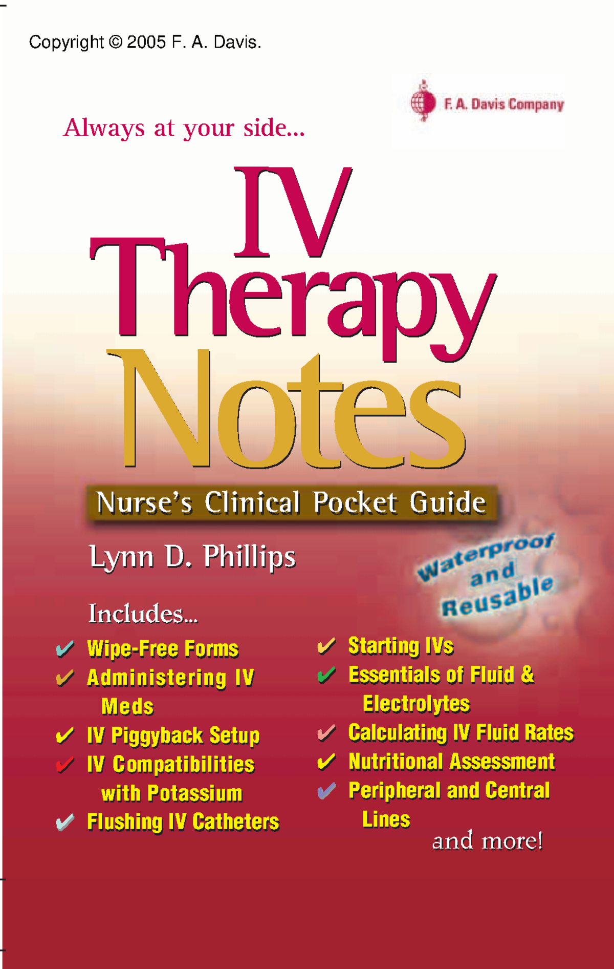 Iv Therapy Notes Nurses Pharmacology Pocket Guide (Nurses Clinical ...