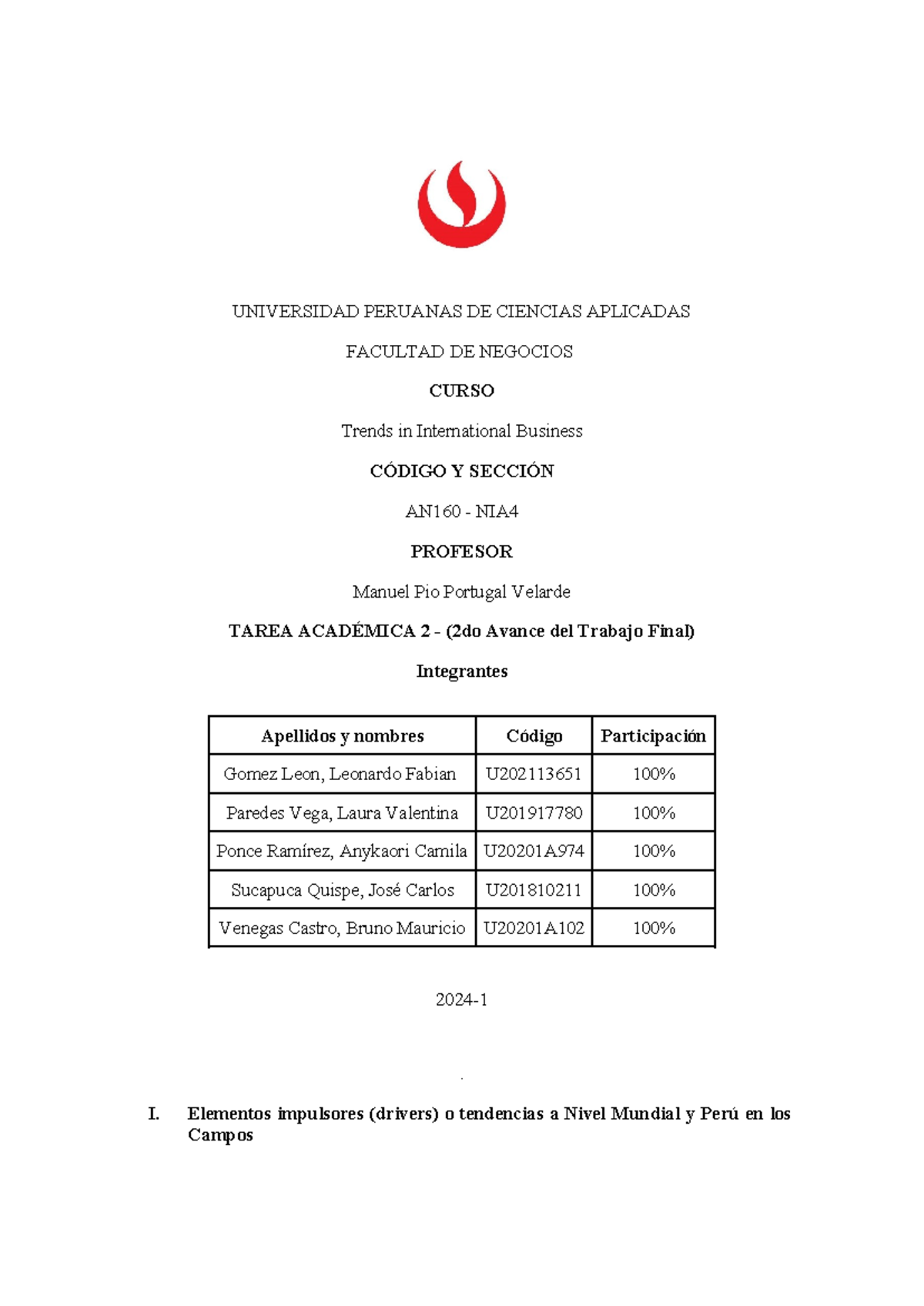 Universidad Peruanas DE Ciencias Aplicadas UNIVERSIDAD PERUANAS DE