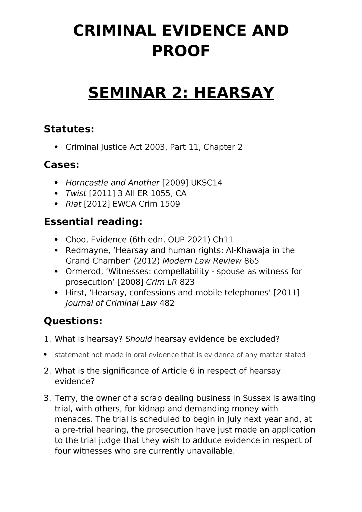 seminar-2-hearsay-criminal-evidence-and-proof-seminar-2-hearsay