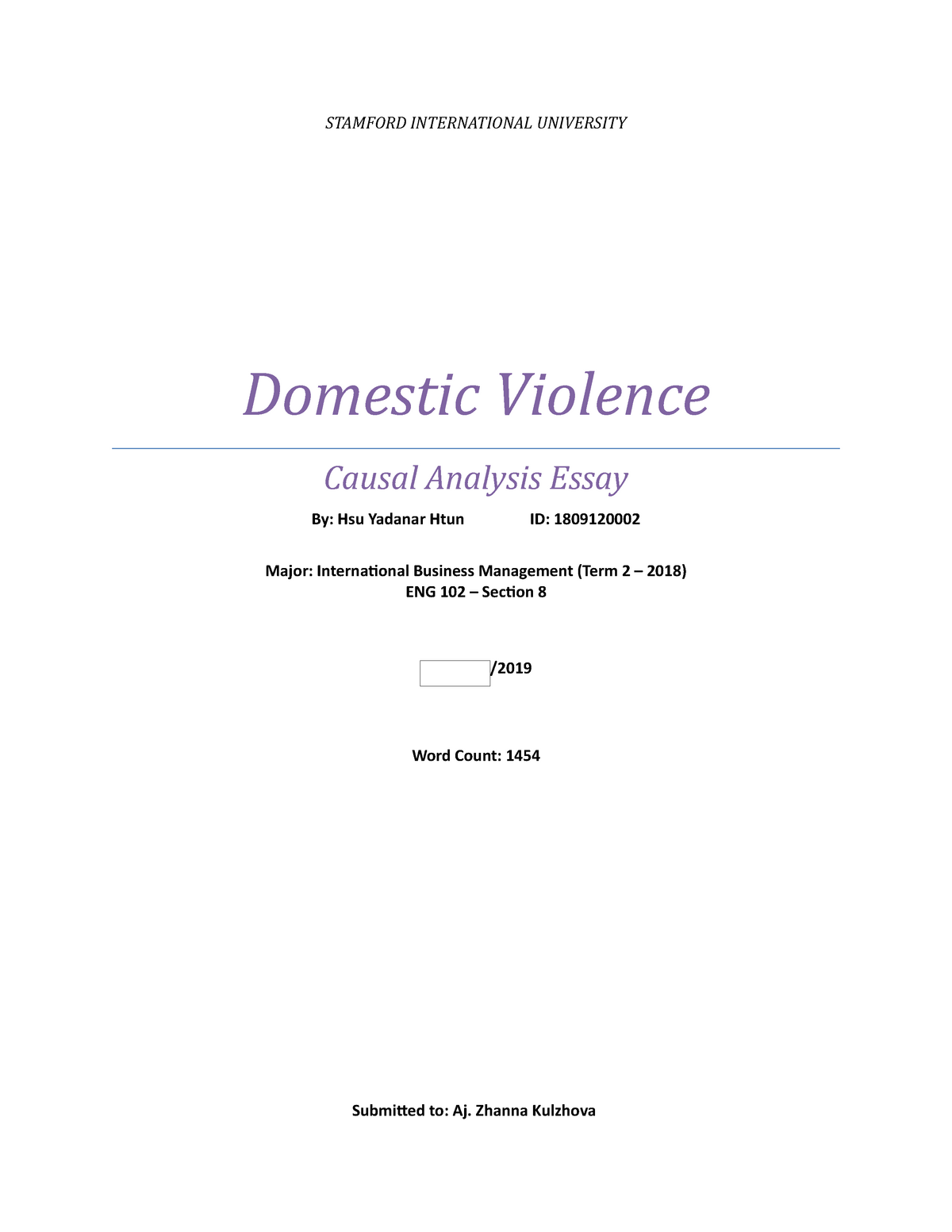 essay domestic violence introduction