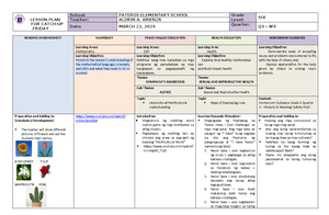 WEEK 3 DLL Catch UP Friday Grade 6 Feb - GRADE 1 CATCH-UP FRIDAY School ...