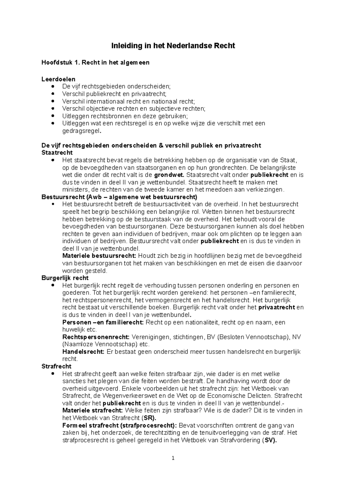 Inleiding in het Nederlandse Recht H1 Inleiding in het Nederlandse Recht Hoofdstuk 1. Recht in Inleiding in het Nederlandse Recht H1 Inleiding in het Nederlandse Recht Hoofdstuk 1. Recht in