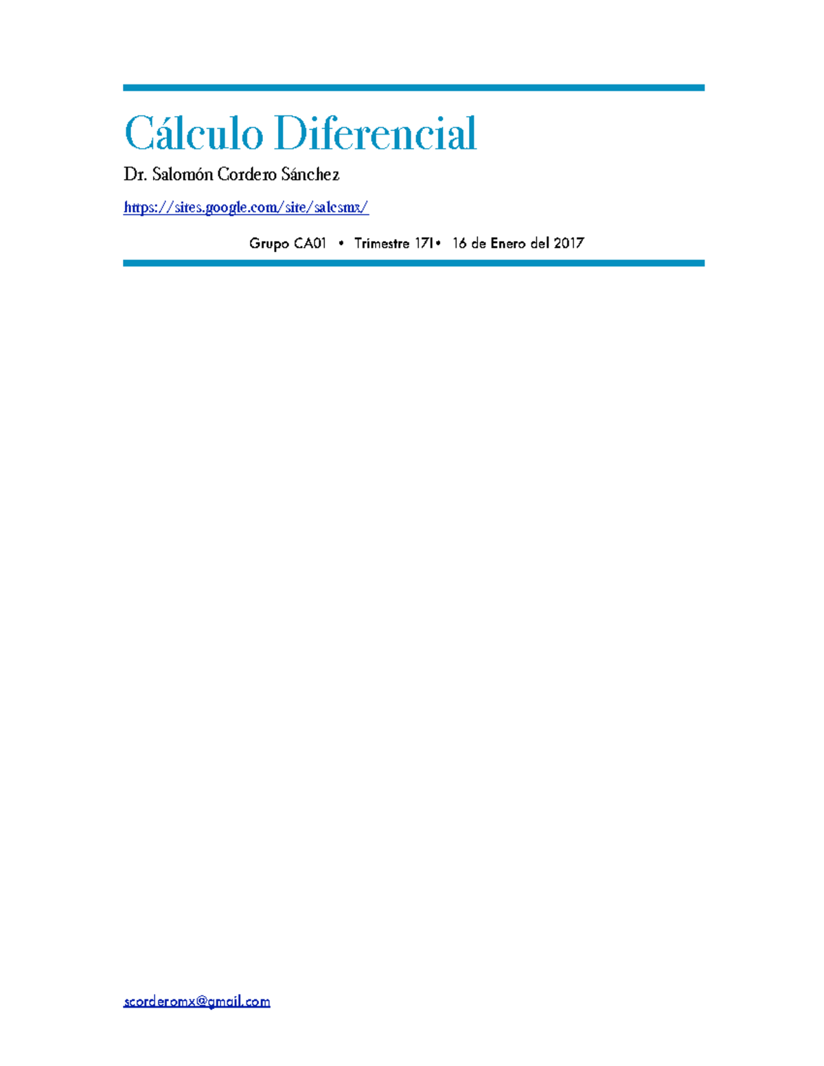 Intervalos y Desigualdades - Cálculo Diferencial Dr. Salomón Cordero ...