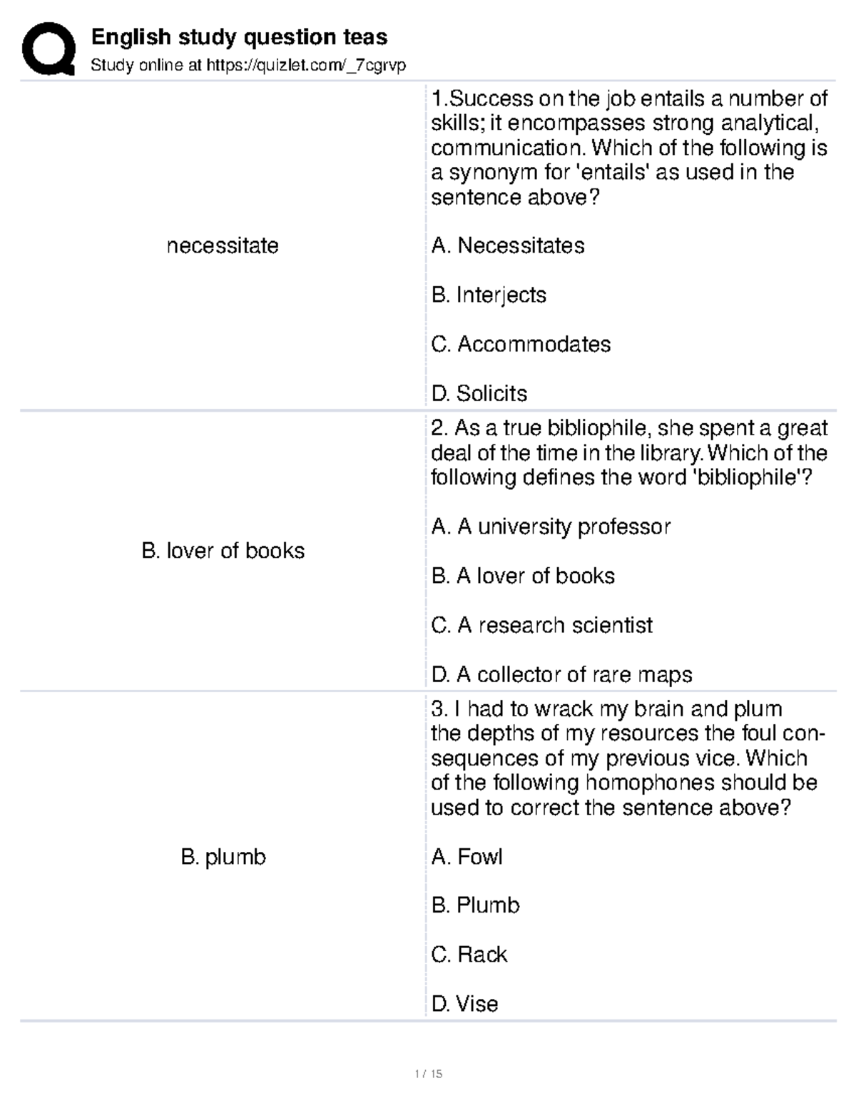 English study question teas Study online at quizlet/_7cgrvp