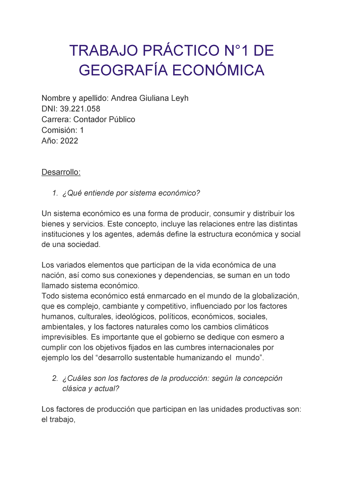 Trabajo Práctico N°1 - Tp 1 - TRABAJO PRÁCTICO N°1 DE GEOGRAFÍA ...