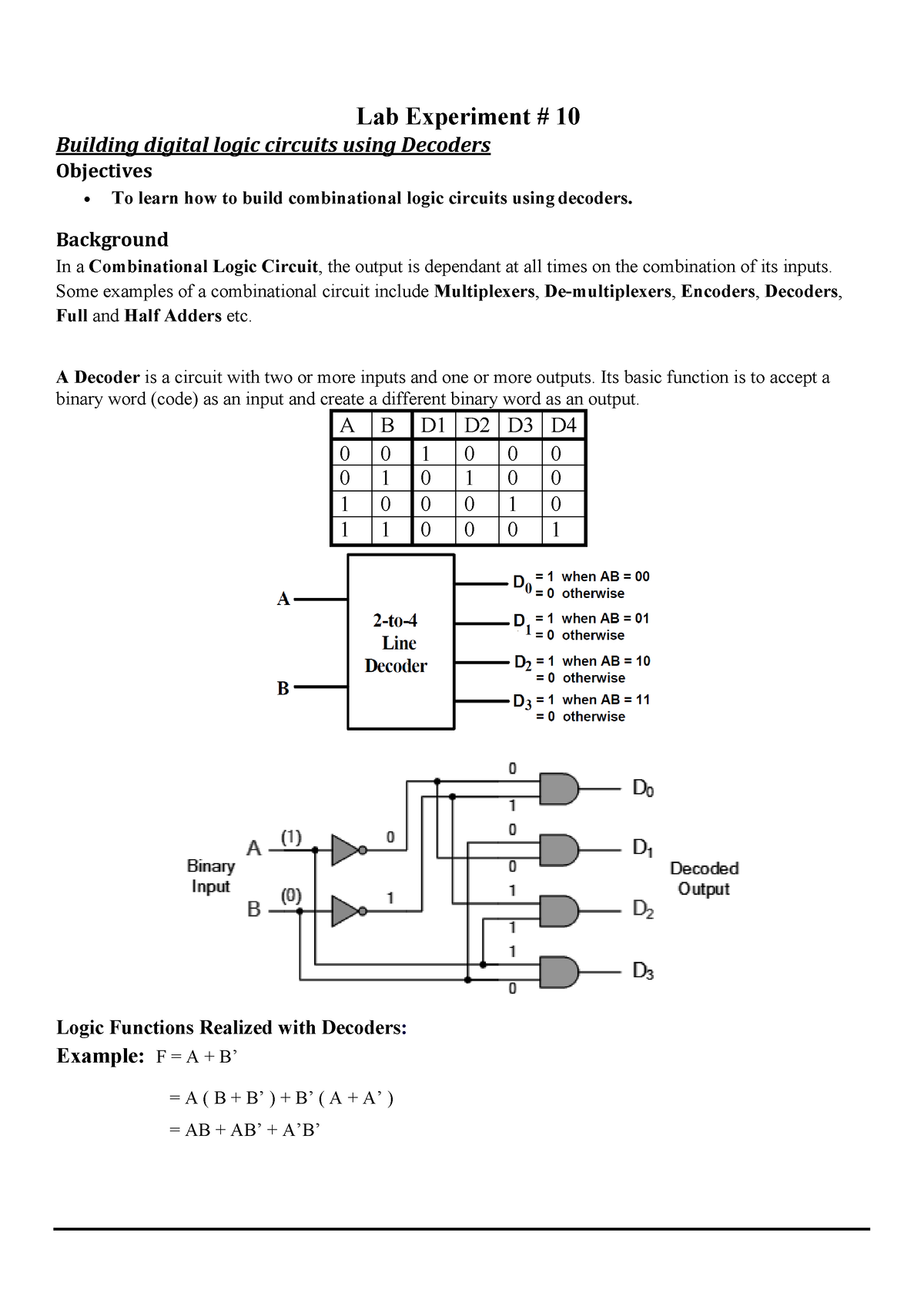 CS302 - Lab Manual - Week No (10) - Lab Experiment # 10 Building ...