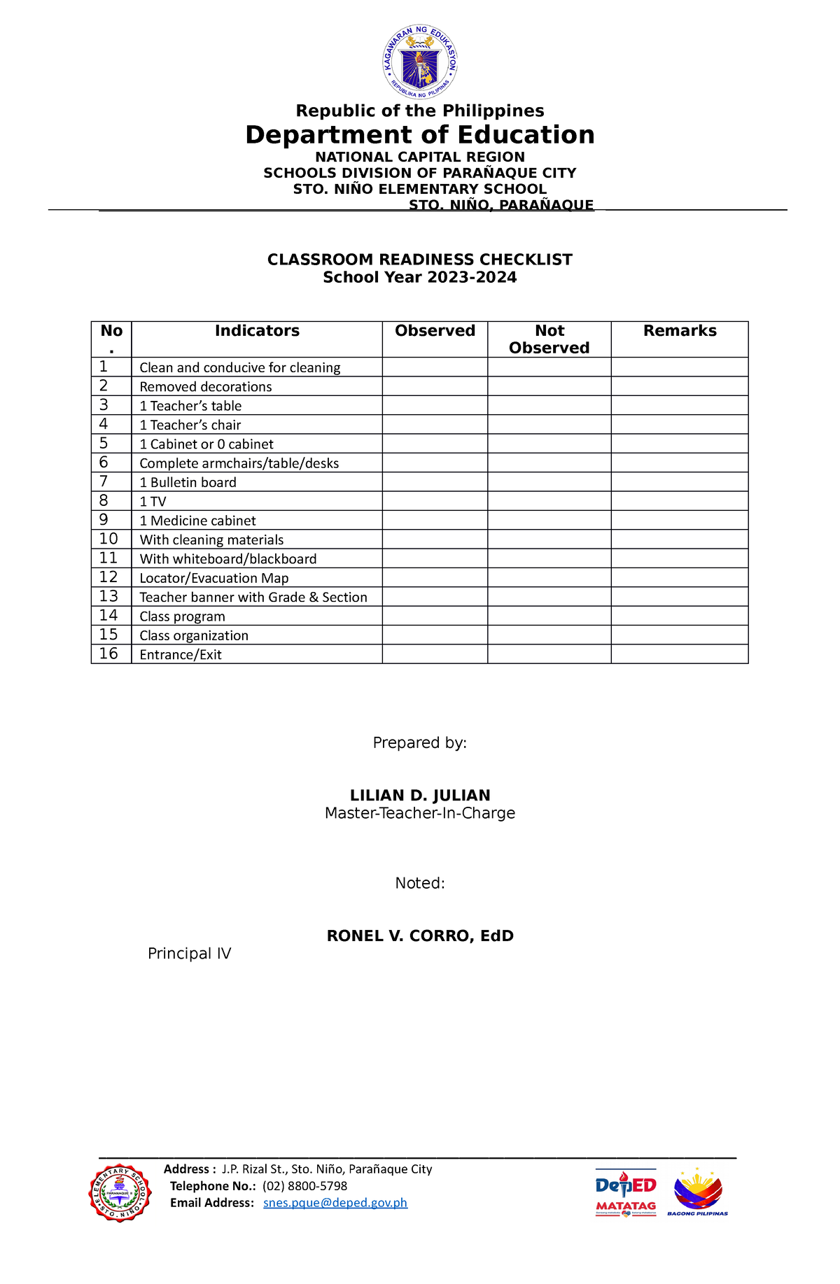 Classroom Checklist SY 2023 2024 Republic Of The Philippines   Thumb 1200 1835 