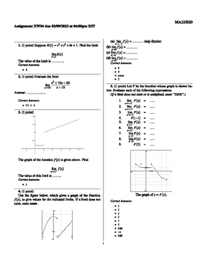 Exam 1 Formulas - MA 123 Exam 1 Formulas Worksheets/Homework #1 ...