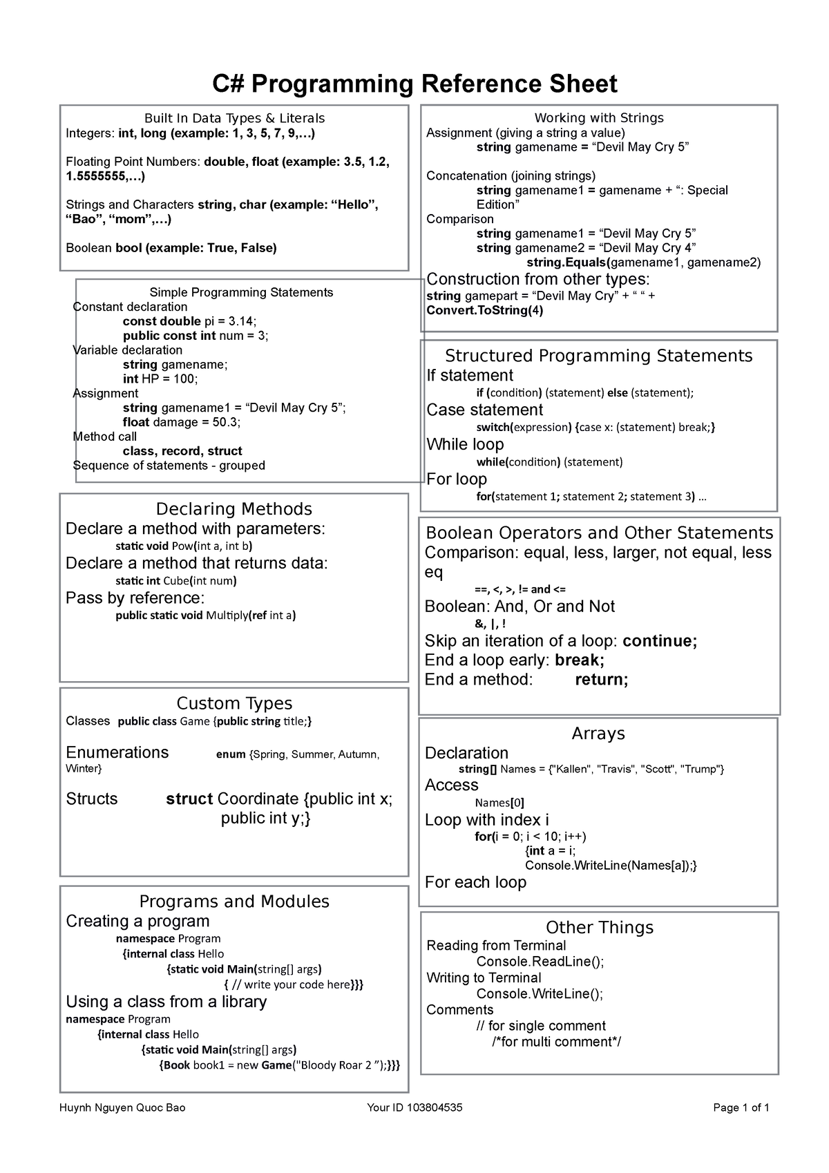 c reference assignment