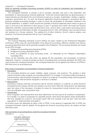 CFAS - Conceptual Framework And Accounting Standards - CONCEPTUAL ...