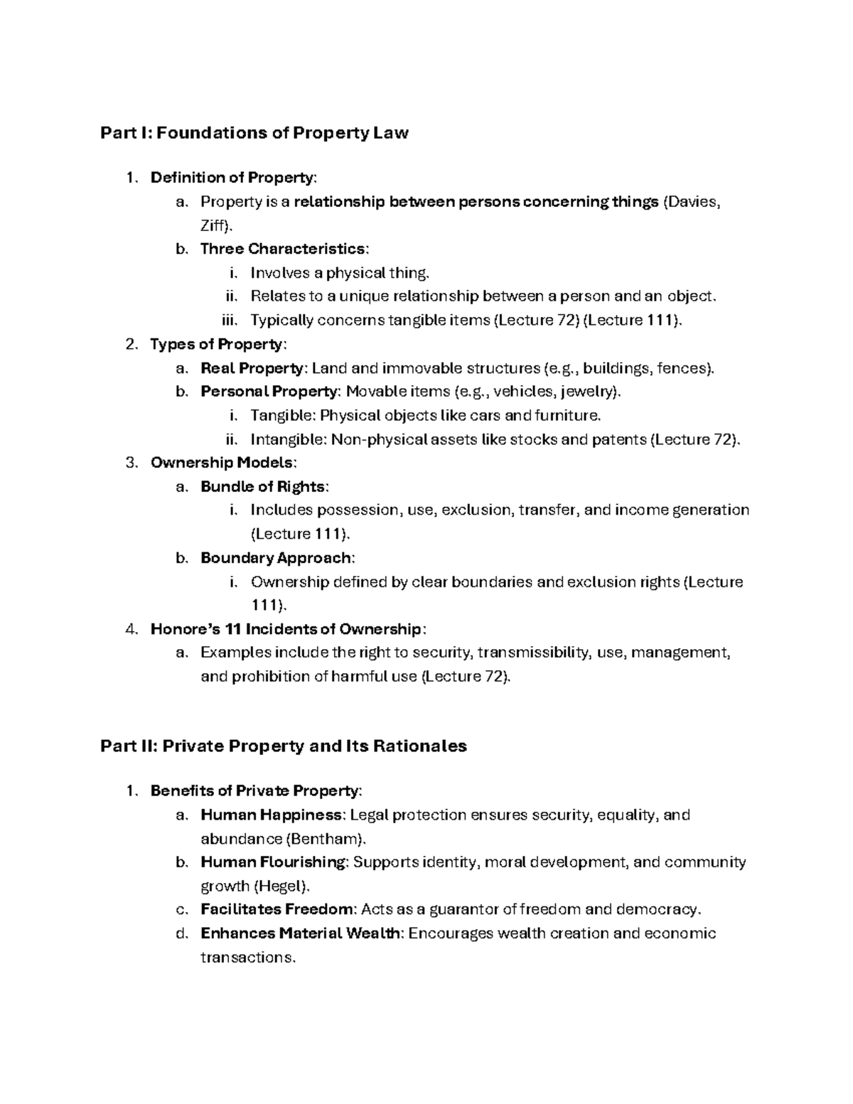 Laws2201 practive material - Part I: Foundations of Property Law ...