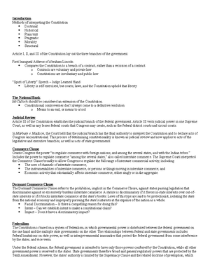 Final - Con Law - Conlaw Outline - Constitutional Law The constitution ...