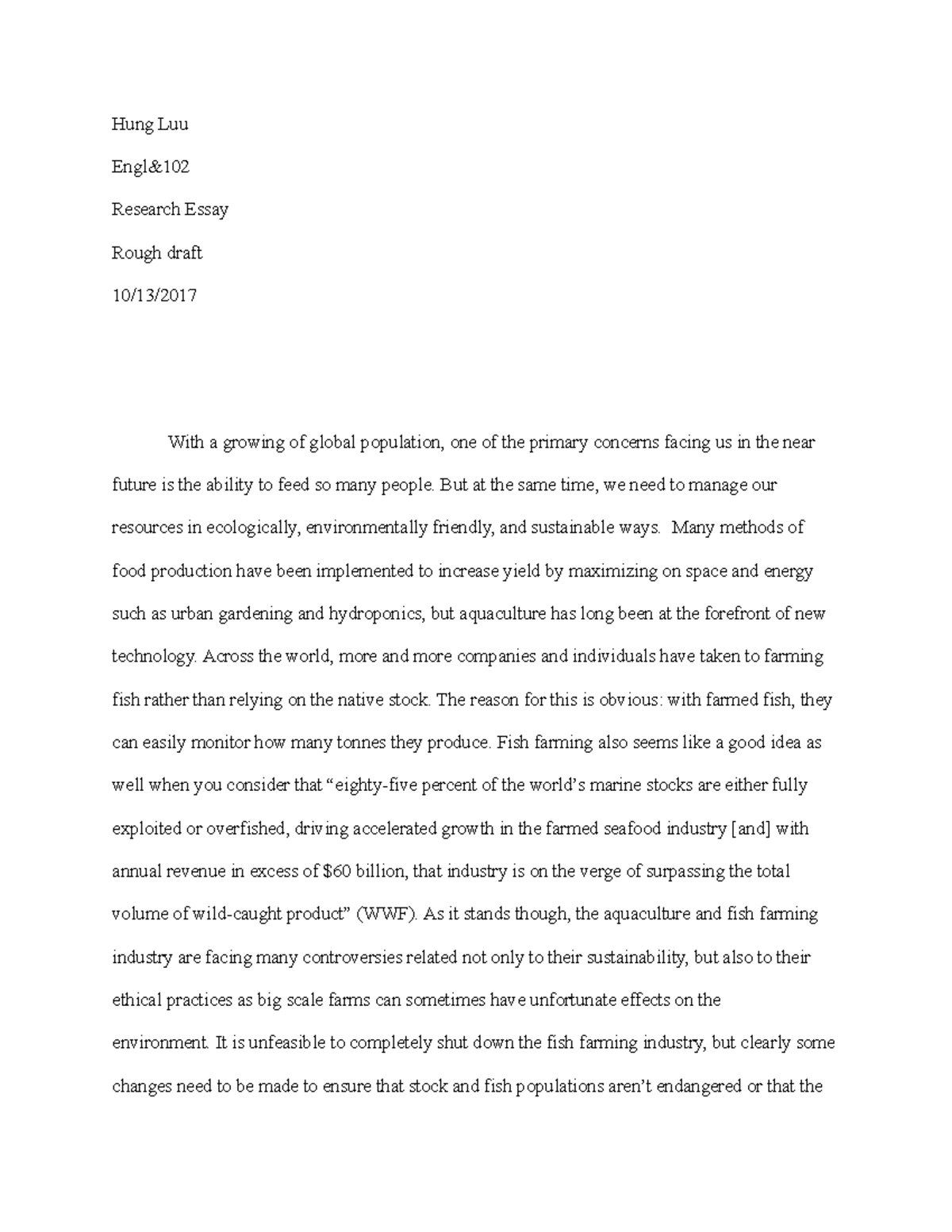 essay about fish farming