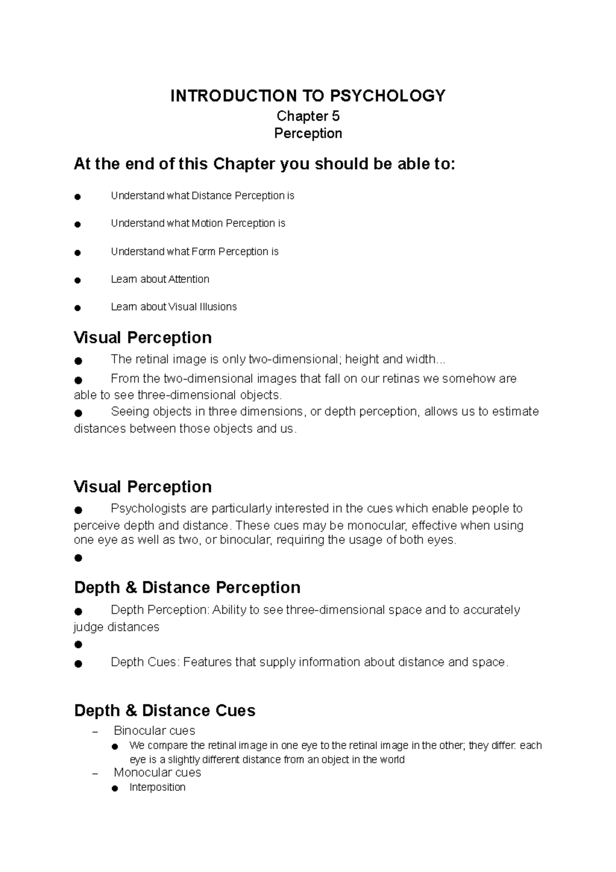 Psych 150 - Ch5 - Module 5 - INTRODUCTION TO PSYCHOLOGY Chapter 5 ...