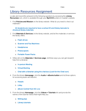 College Catalog Assignment - Name: Date: Using the Coastal Carolina ...