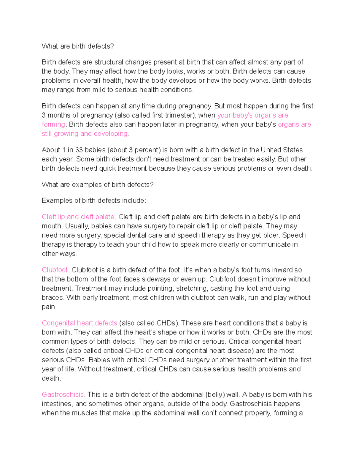 What are birth defects3 What are birth defects? Birth defects are