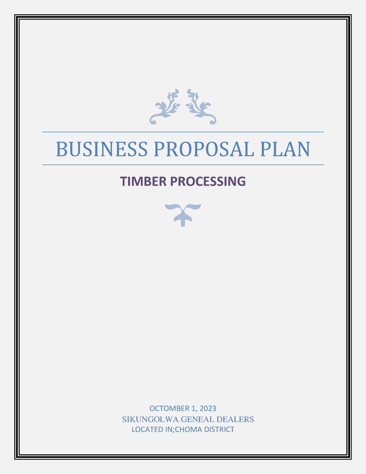 timber business plan