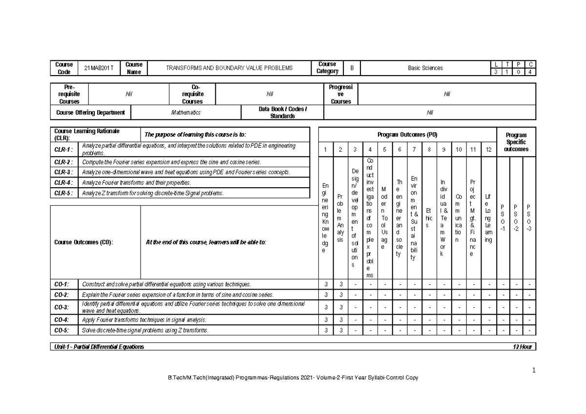 CSE 3rd sem - Summary Data Structures And Algorithms - 1 Course Code ...