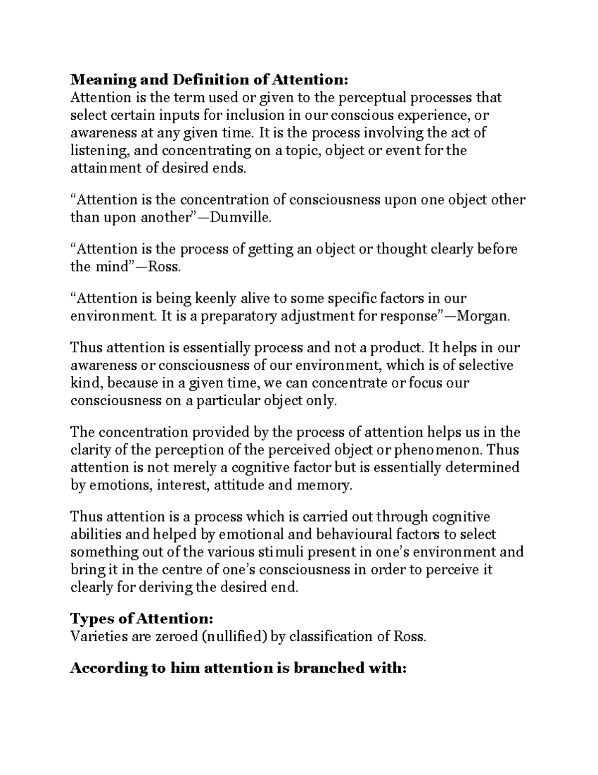 Meaning and Definition of Attention Meaning and Definition of