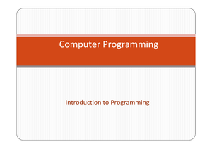 01 Introduction To C++ - Intro To C++ - Computer Programming 