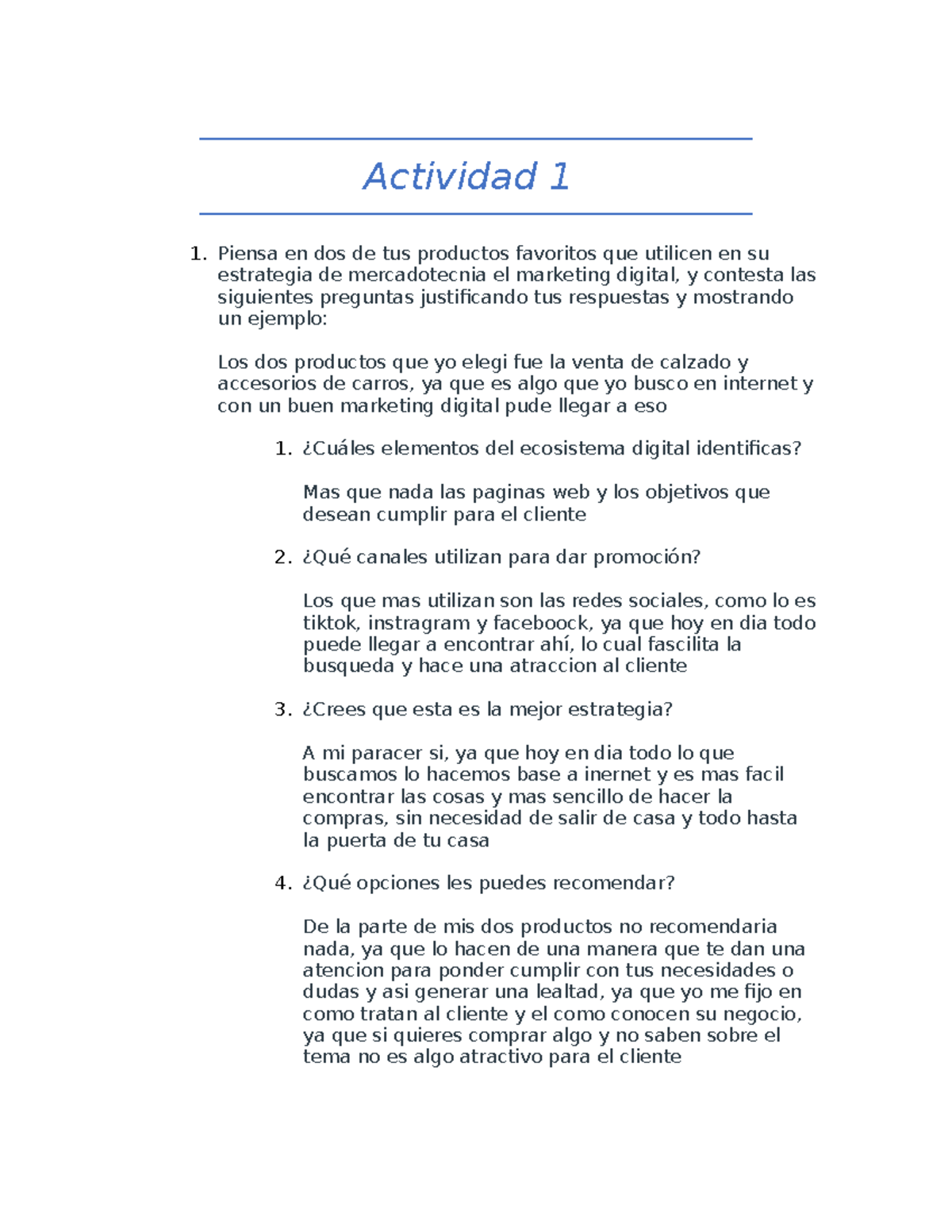Actividad 1 Estrategias de mercadotecnia digital - Actividad 1 Piensa ...