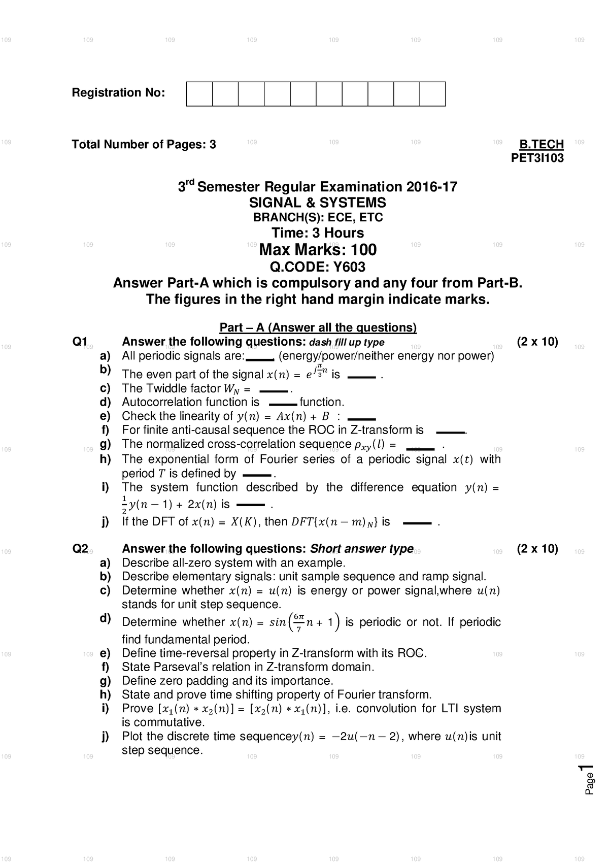 Signal AND Systems BPUT Previous Year Question Papers. This will