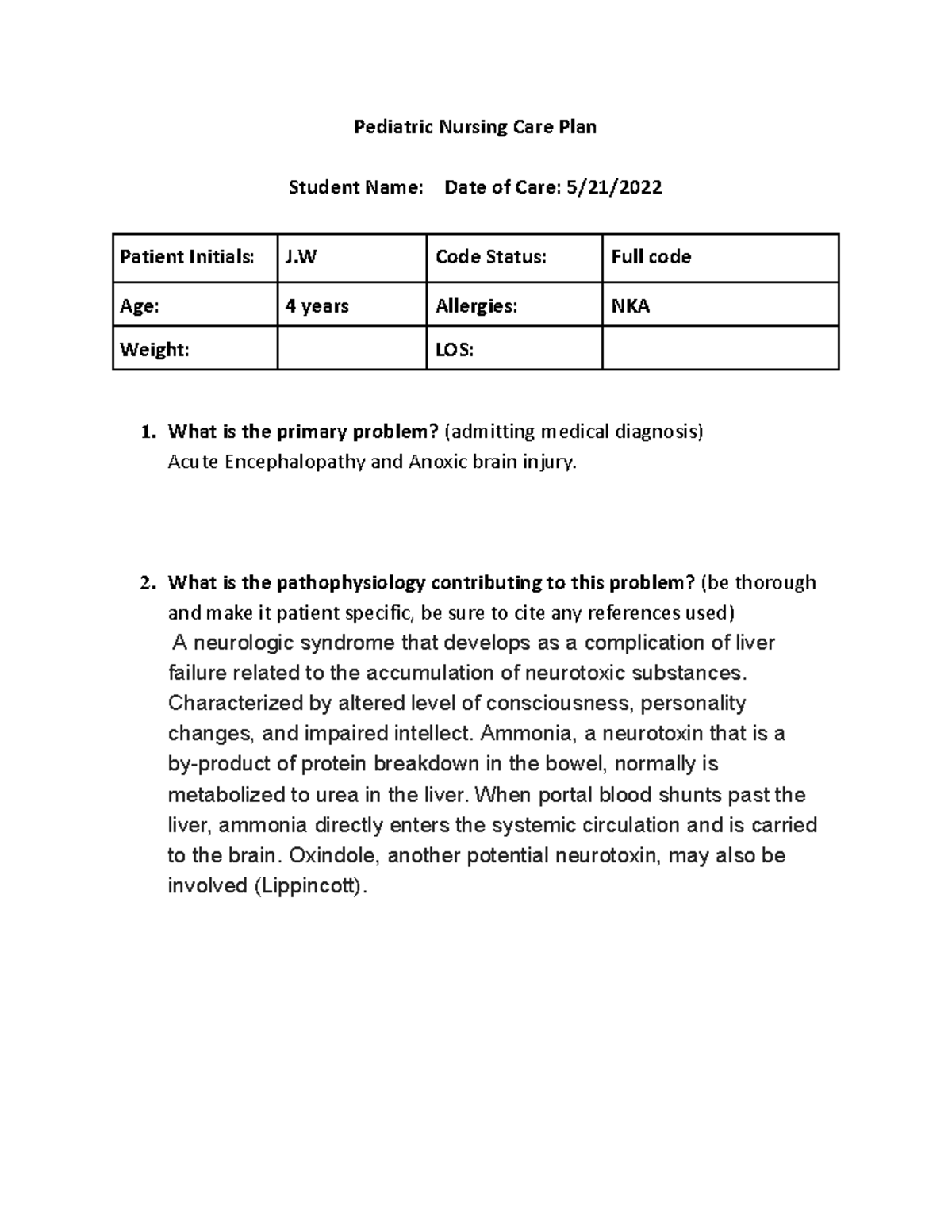 Pediatric Care Plan 2 Care Plan Pediatric Nursing Care Plan Student   Thumb 1200 1553 