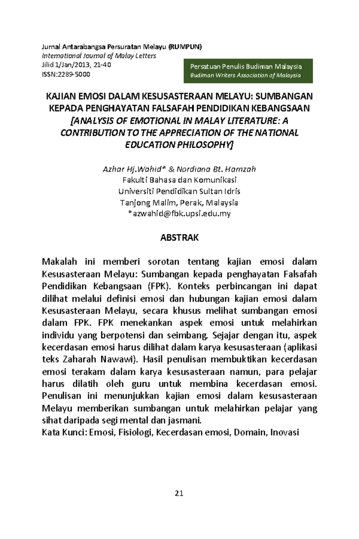 literature review in malay