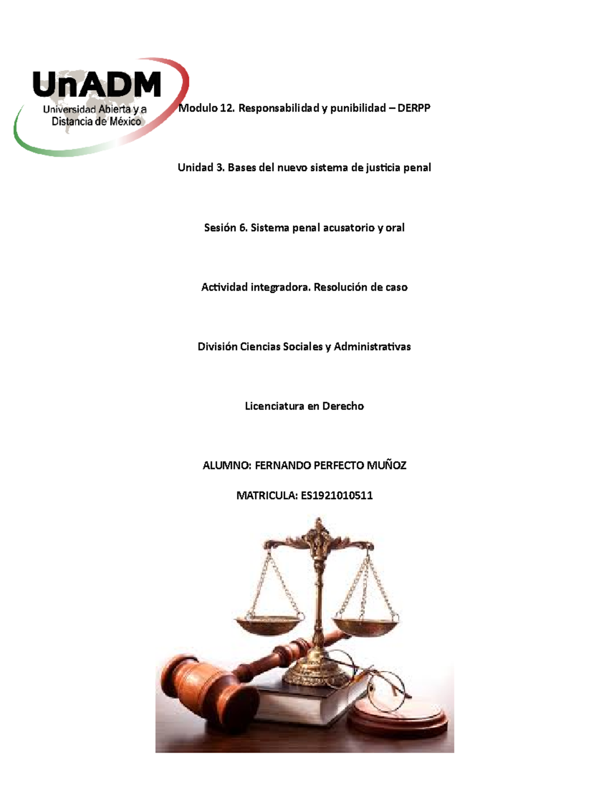 M12 U3 S6 FEPM - Derecho - Modulo 12. Responsabilidad y punibilidad ...