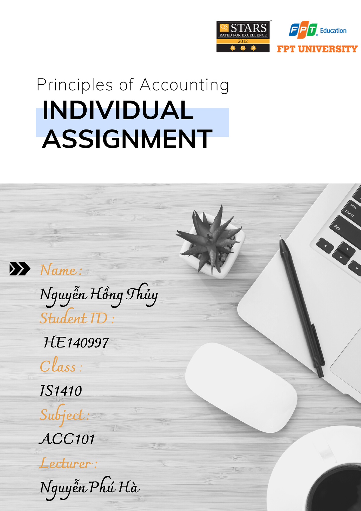 Nguyễn Hồng Thủy - HE140997 - individual assignment - ACC101 