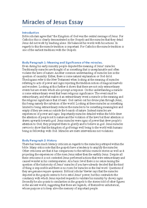 College Vs High School Essay Compare And Contrast Miracles Of Jesus Essay Th Fundamental Theology Studocu Example Of An English Essay also The Yellow Wallpaper Essay Topics Miracles Of Jesus Essay Th Fundamental Theology Studocu Thesis For A Persuasive Essay