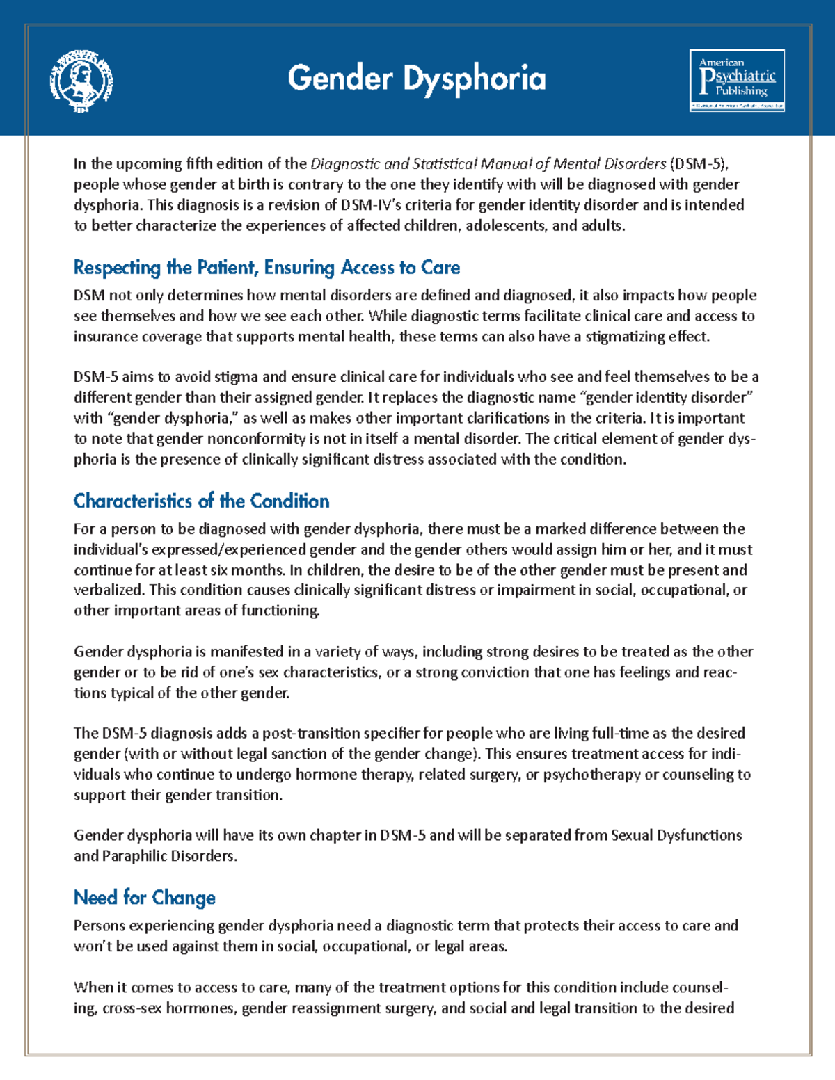 Why No One Needs Diagnosis Of Social >> Gender Dysphoria Fact Sheet Psy 501 Abnormal Psychology Studocu Why No One Needs Diagnosis Of Social >> Gender Dysphoria Fact Sheet Psy 501 Abnormal Psychology Studocu