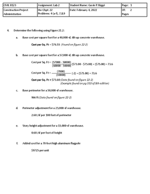 Estimating In Building Construction - HW - Chapter 1 - CIVIL 8123 ...