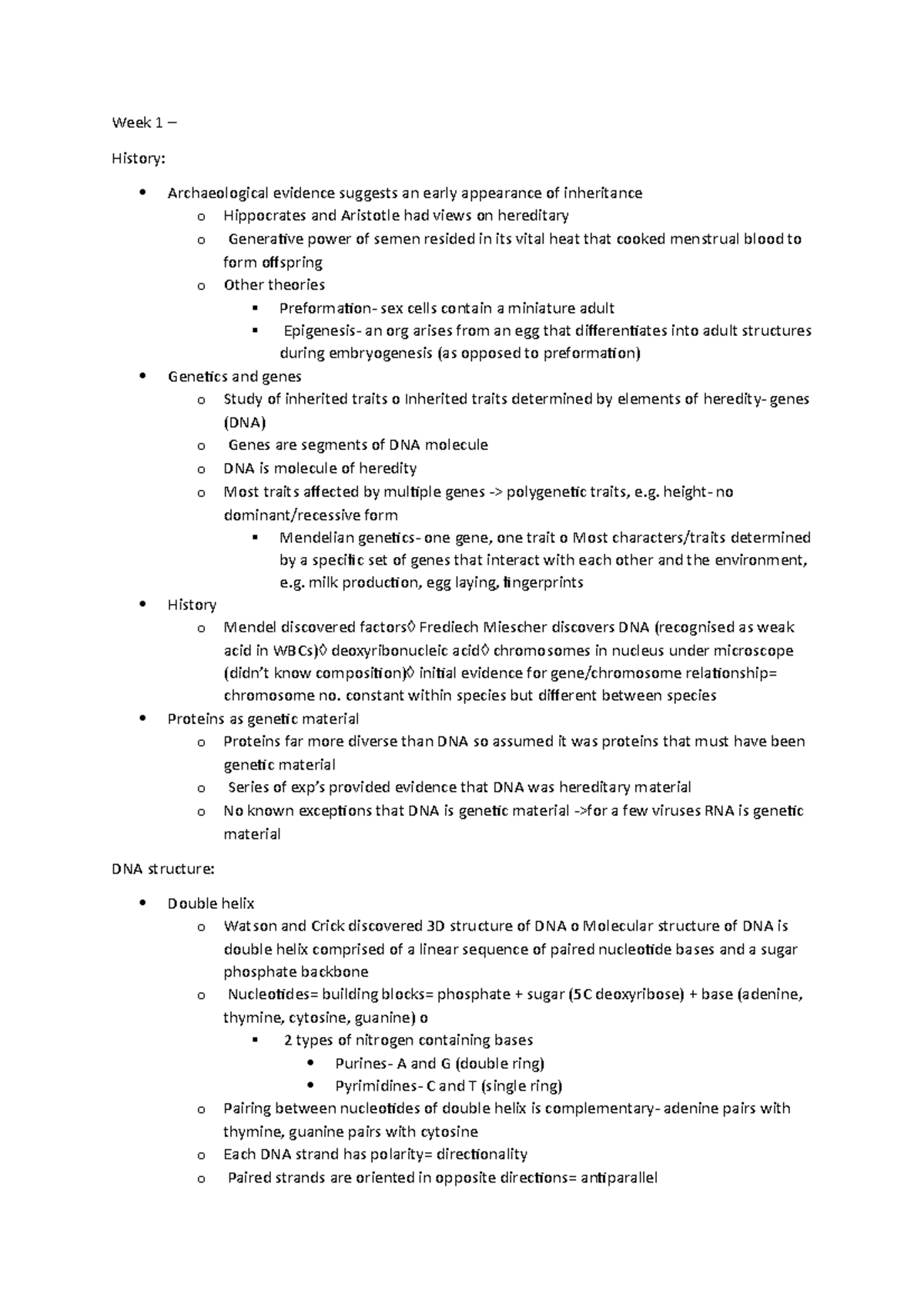 Week 1 - Lecture notes 1 - Week 1 – History: Archaeological evidence ...
