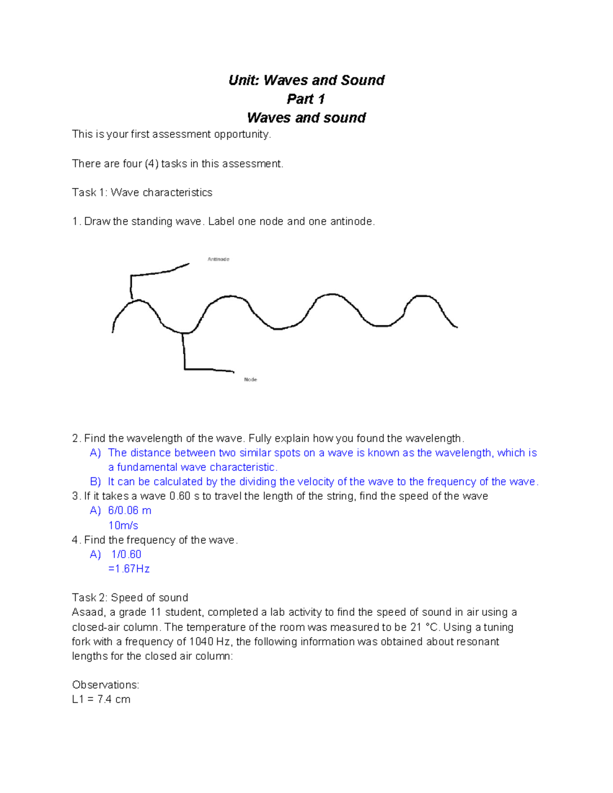 Physics 1.6 Pt.1 Waves And Sound - Unit: Waves And Sound Part 1 Waves ...