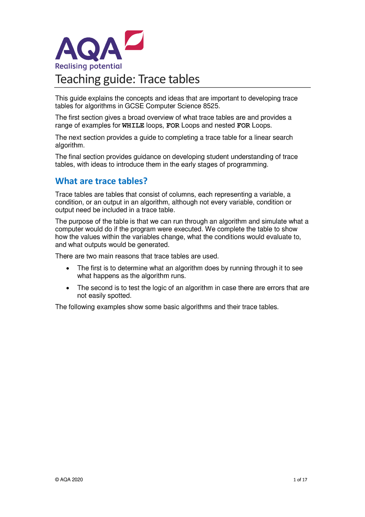 aqa-8525-tg-tt-teaching-guide-trace-tables-this-guide-explains-the