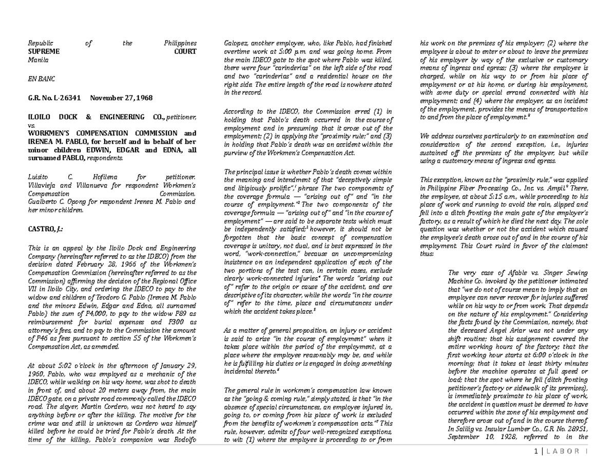 LaborCases cases Republic of the Philippines SUPREME COURT Manila