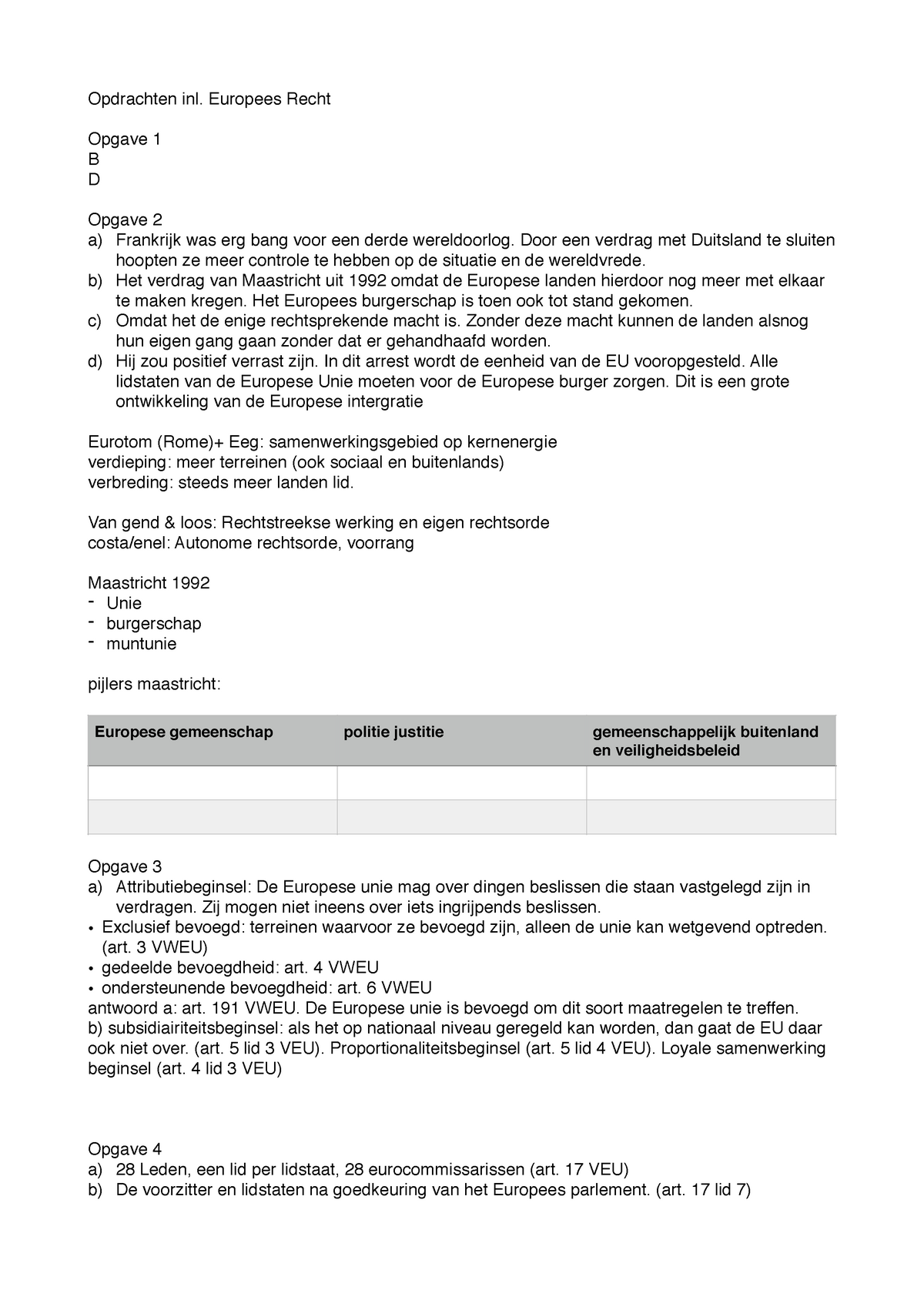 Wekgroep Uitwerkingen Inleiding Europees Recht Week 1 Tot En Met 4 ...